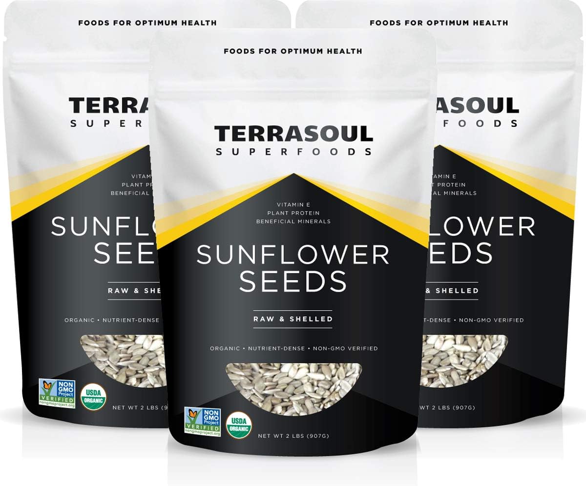 Hulled Organic Sunflower Seeds from Terrasoul Superfoods - 6 Lbs