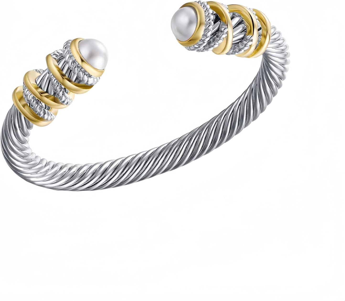 Decpro Twisted Cable Bracelet - Elegant Shell Pearl Inlay