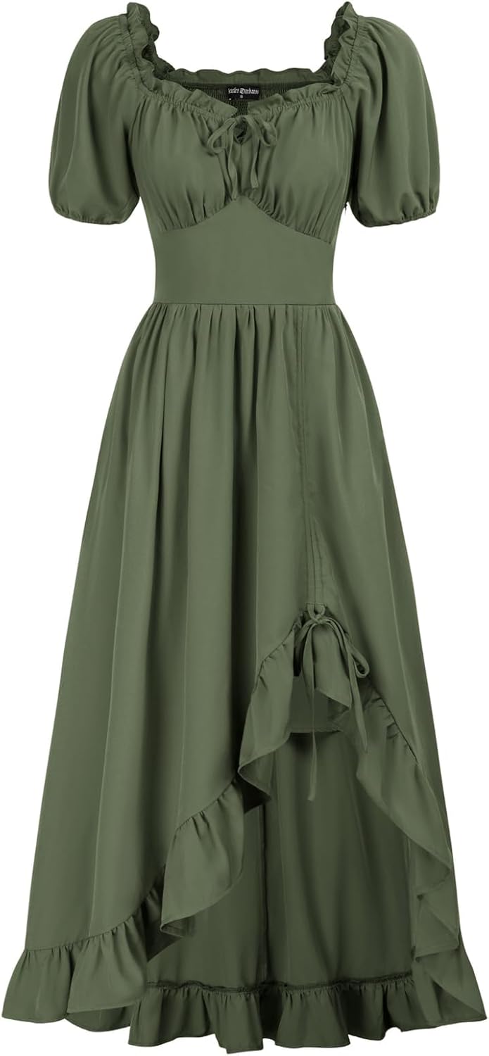 Scarlet Darkness Corset Dress for Women - Ruffle Maxi Style