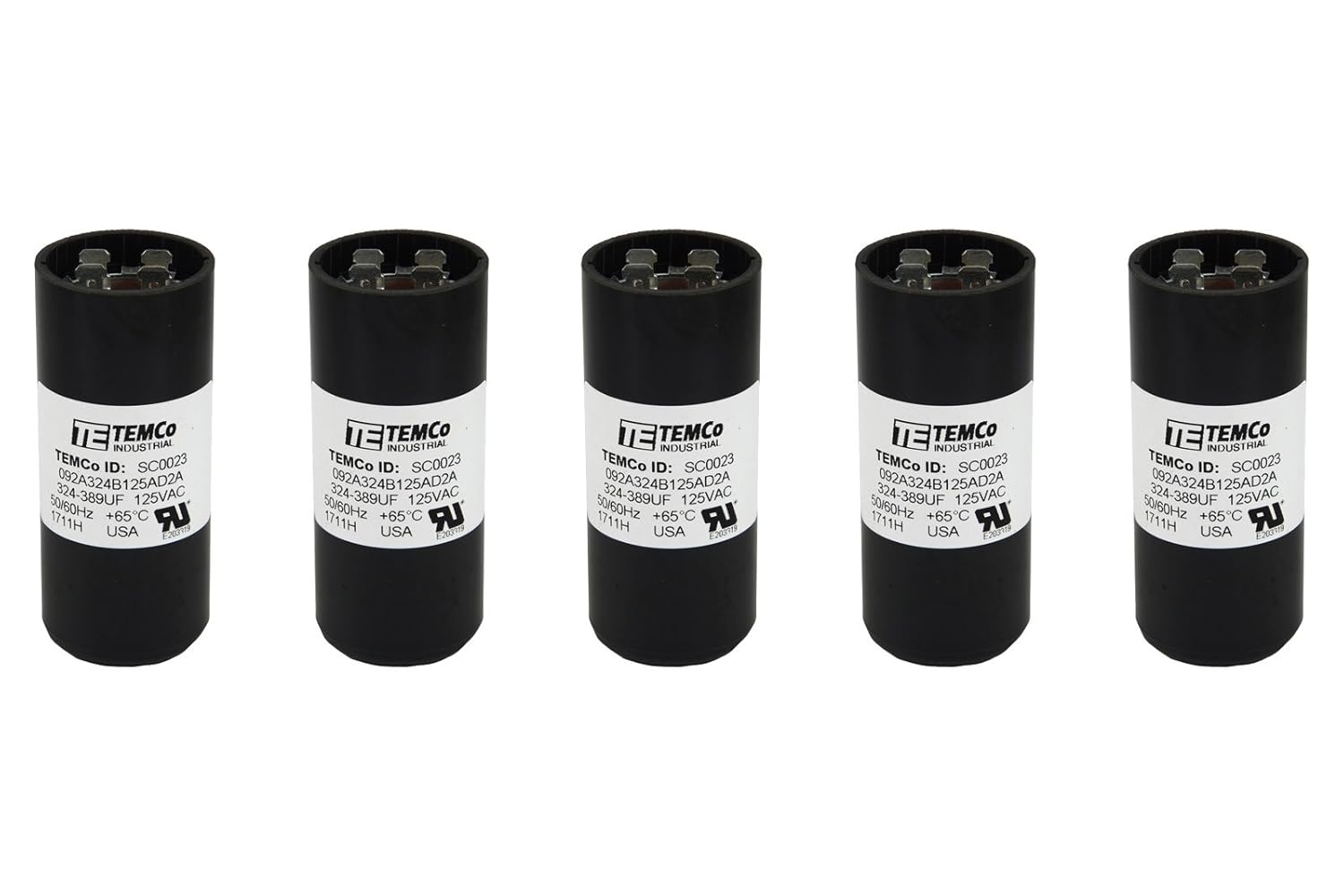 5 Pack 324-389 uF Start Capacitor for HVAC and Compressor Use