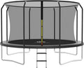 Trampoline Outdoor 14FT Trampoline with Hoop and LED Lights - Family