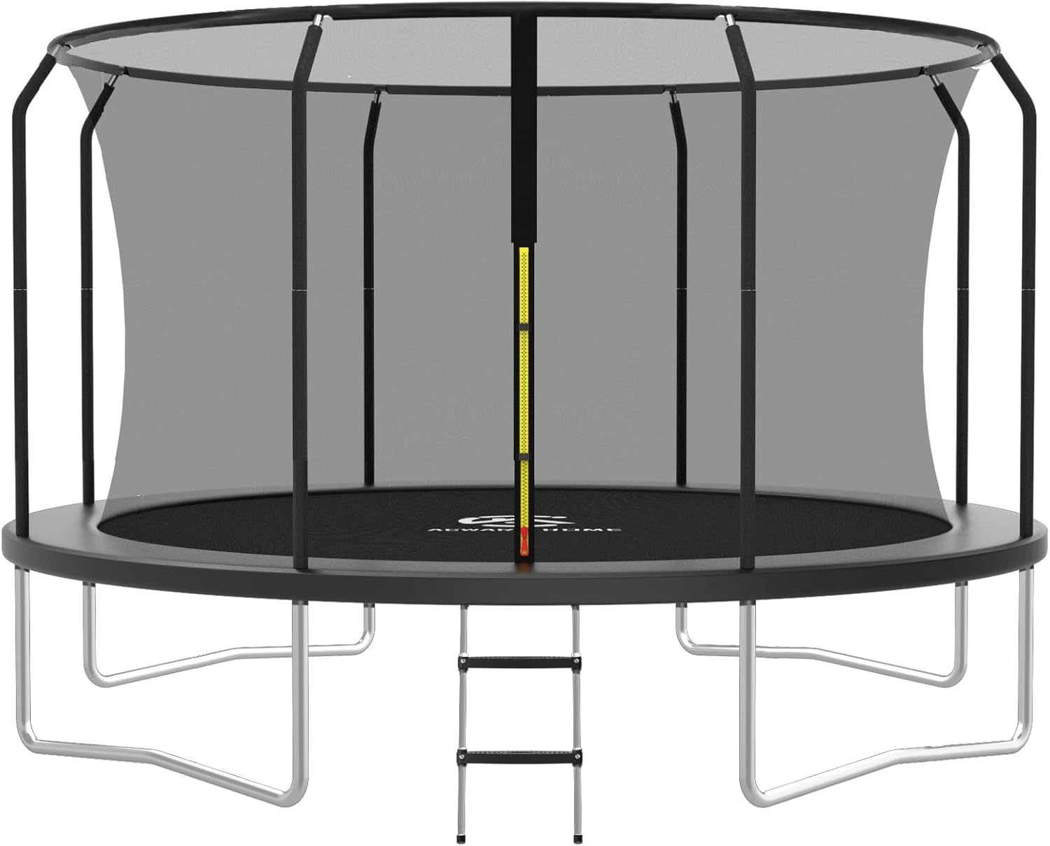 Outdoor Trampoline with Basketball Hoop and LED Lights for Fun