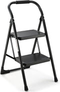 Step Stool for Adults 2 Step Ladder Folding 330lbs - Compact, Stable
