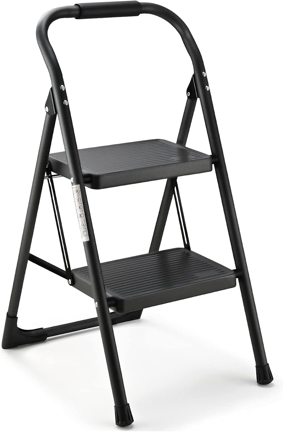 2 Step Ladder Folding Stool for Adults - Anti Slip Design
