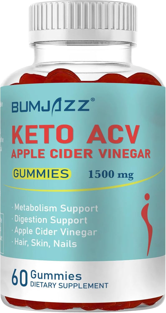 Metabolism-Boosting Keto ACV Gummies - Gluten-Free Formula - 1500mg