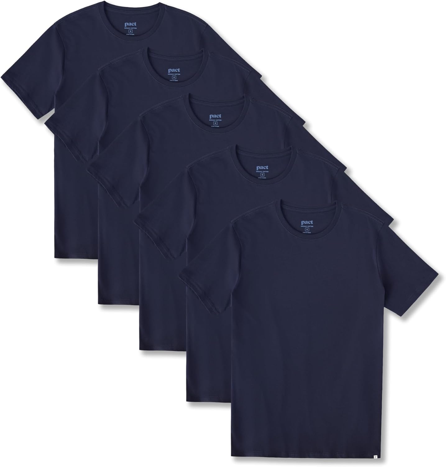 Organic Cotton Crew Neck T-Shirts for Men - Pack of 5