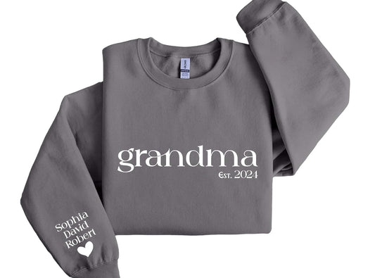 Custom Grandma Sweater with Grandkids Names - 7th Hill