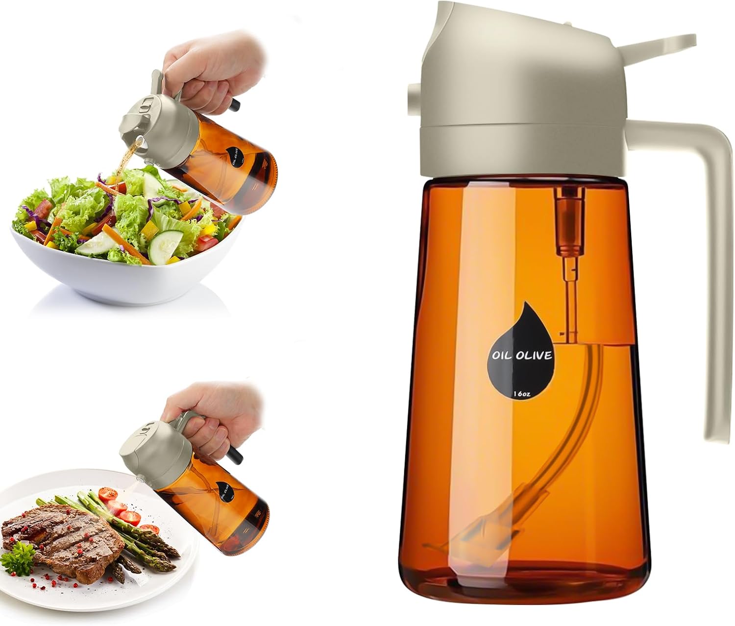 2-in-1 Oil Sprayer: Spray & Pour Ease!