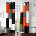 Orange 100% Blackout Curtains 84 in Length - Patterned Room Darkening