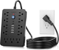 6 FT Flat Plug Surge Protector Power Strip with 11 Outlets - Compact