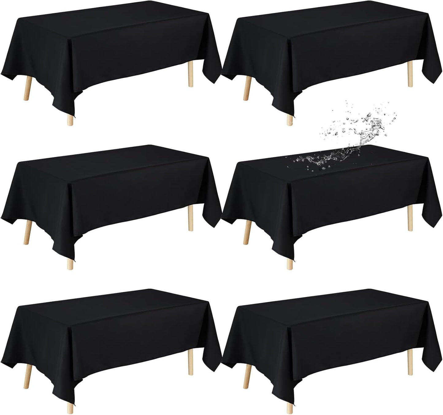 Fixwal 6 Pack Black Washable Polyester Table Cloths Review