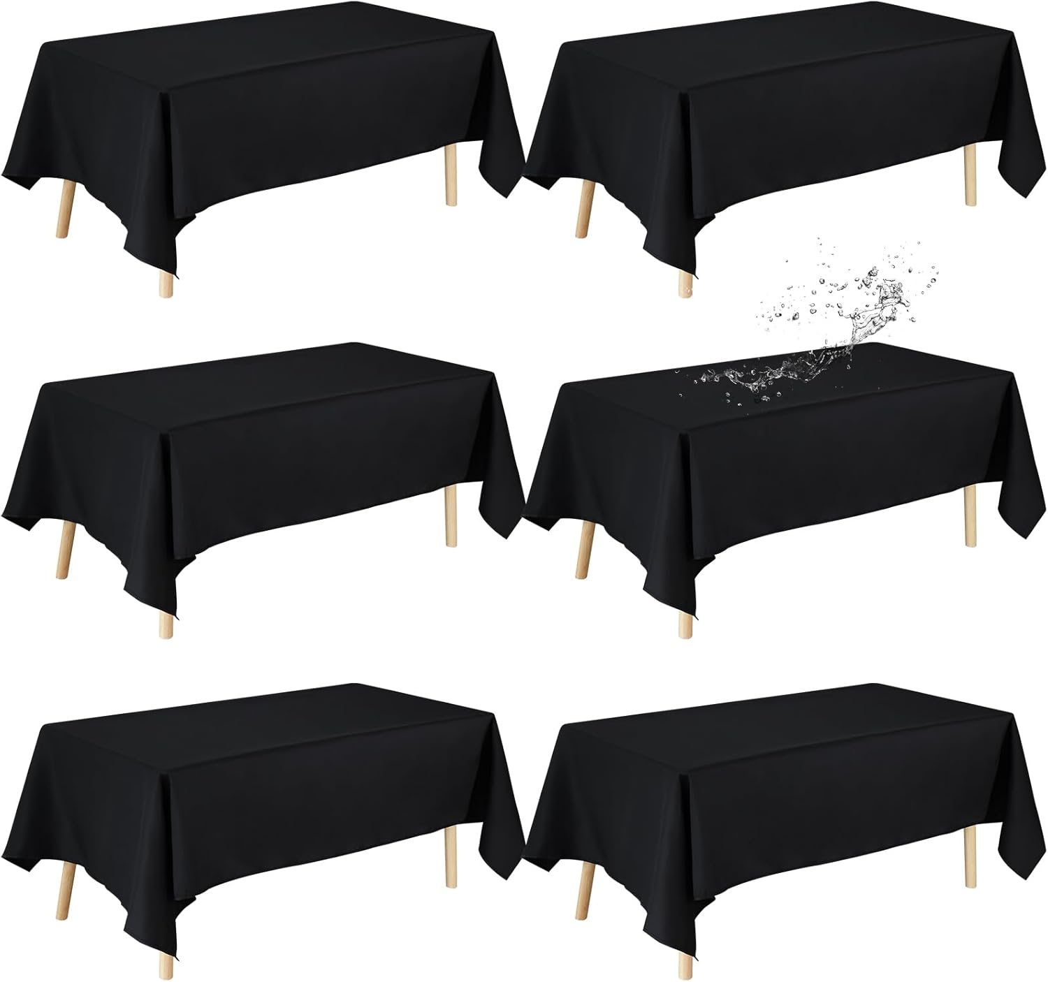 Fixwal 6 Pack Black Washable Polyester Table Cloths Review