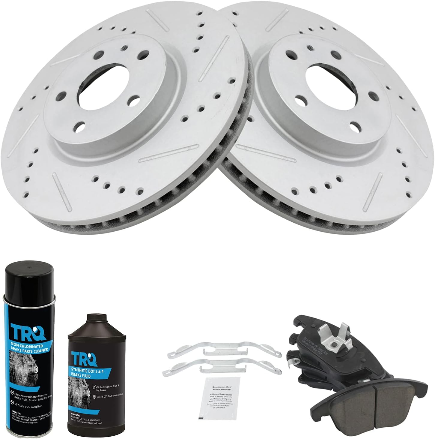 TRQ Front Performance Brake Pad & Rotor Kit for Ford Fusion