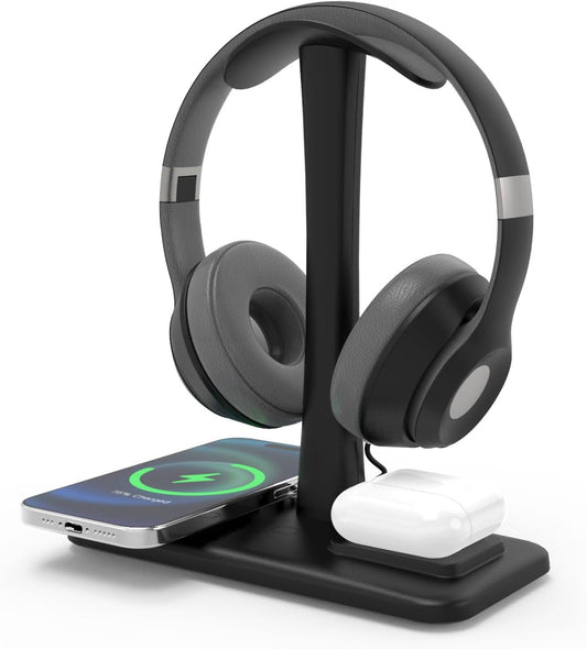 5-in-1 Wireless Charger & Headset Stand - Fast Charging!