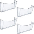 Clear Single Pocket Wall File Holders - Pack of 4 for Letter Documents