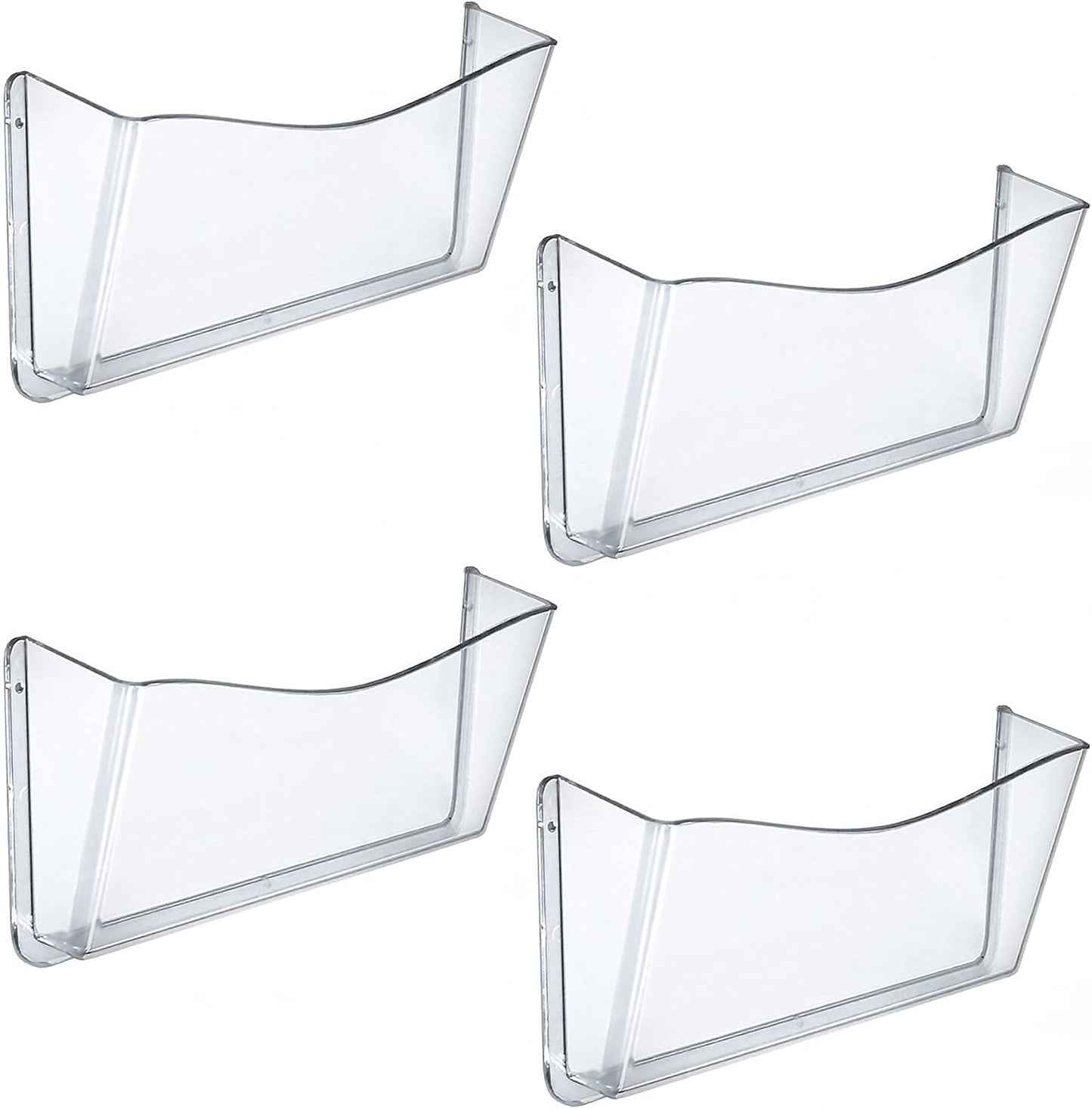 Clear Single Pocket Wall File Organizers - 4 Count Pack