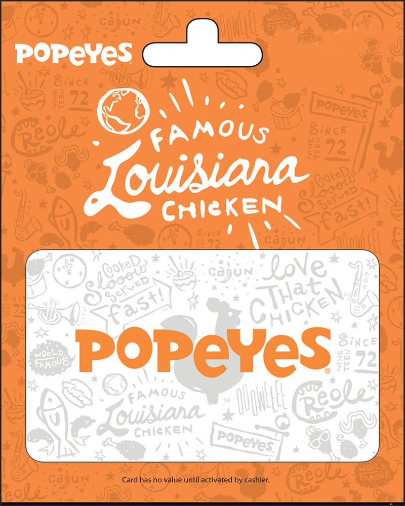 Popeyes Gift Card for Delicious New Orleans Style Meals