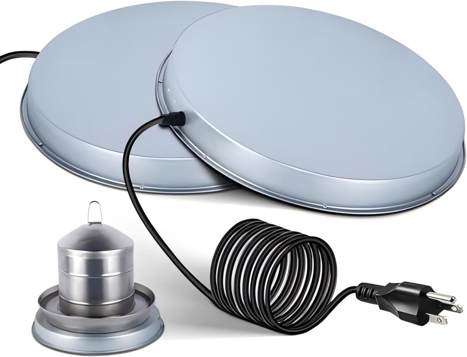 2Pack Heated Chicken Water Heater for Winter with Thermostat
