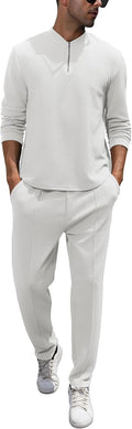 Men's Tracksuit 2 Piece Athletic Jogging Set - Breathable Stretch