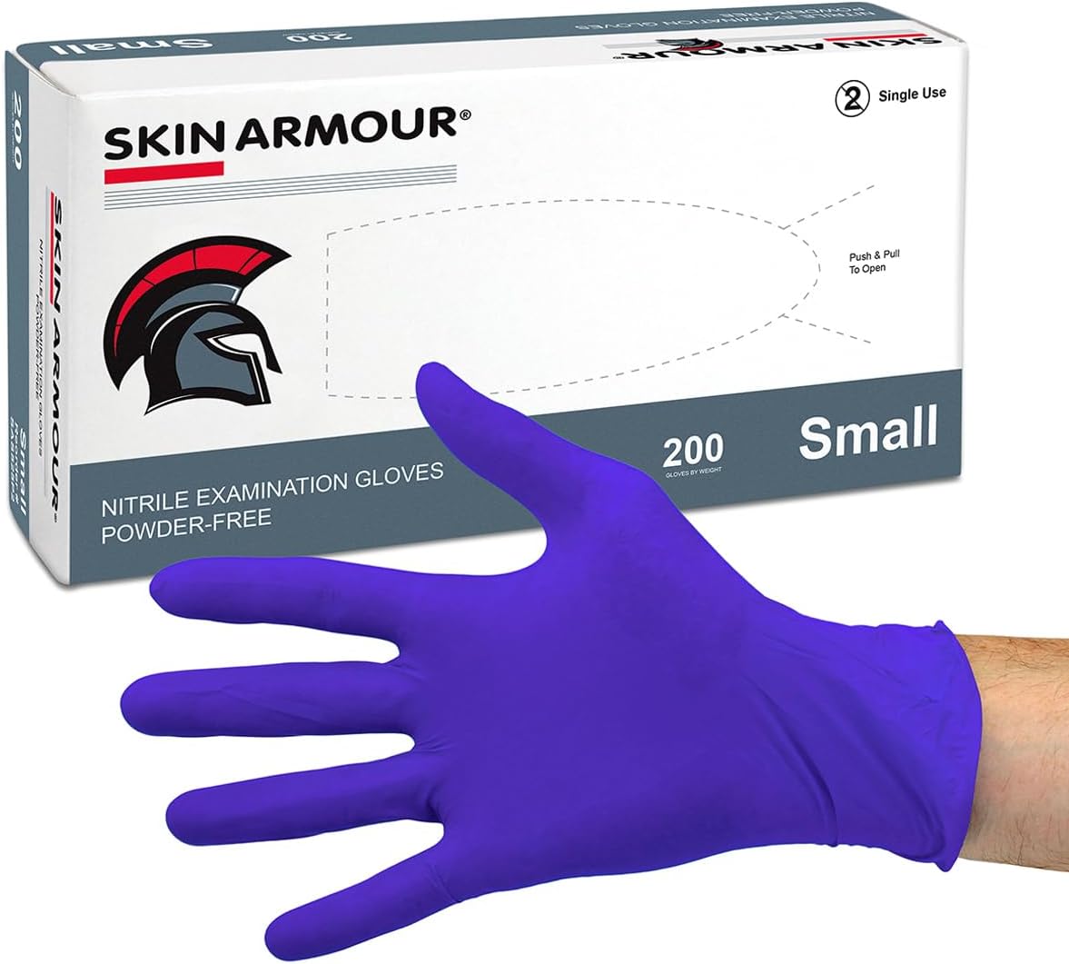 SKIN ARMOUR 200 Ct Powder-Free Nitrile Gloves