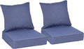 22x24 in Patio Seat Cushions Set of 2 - Fade-Resistant Memory Foam