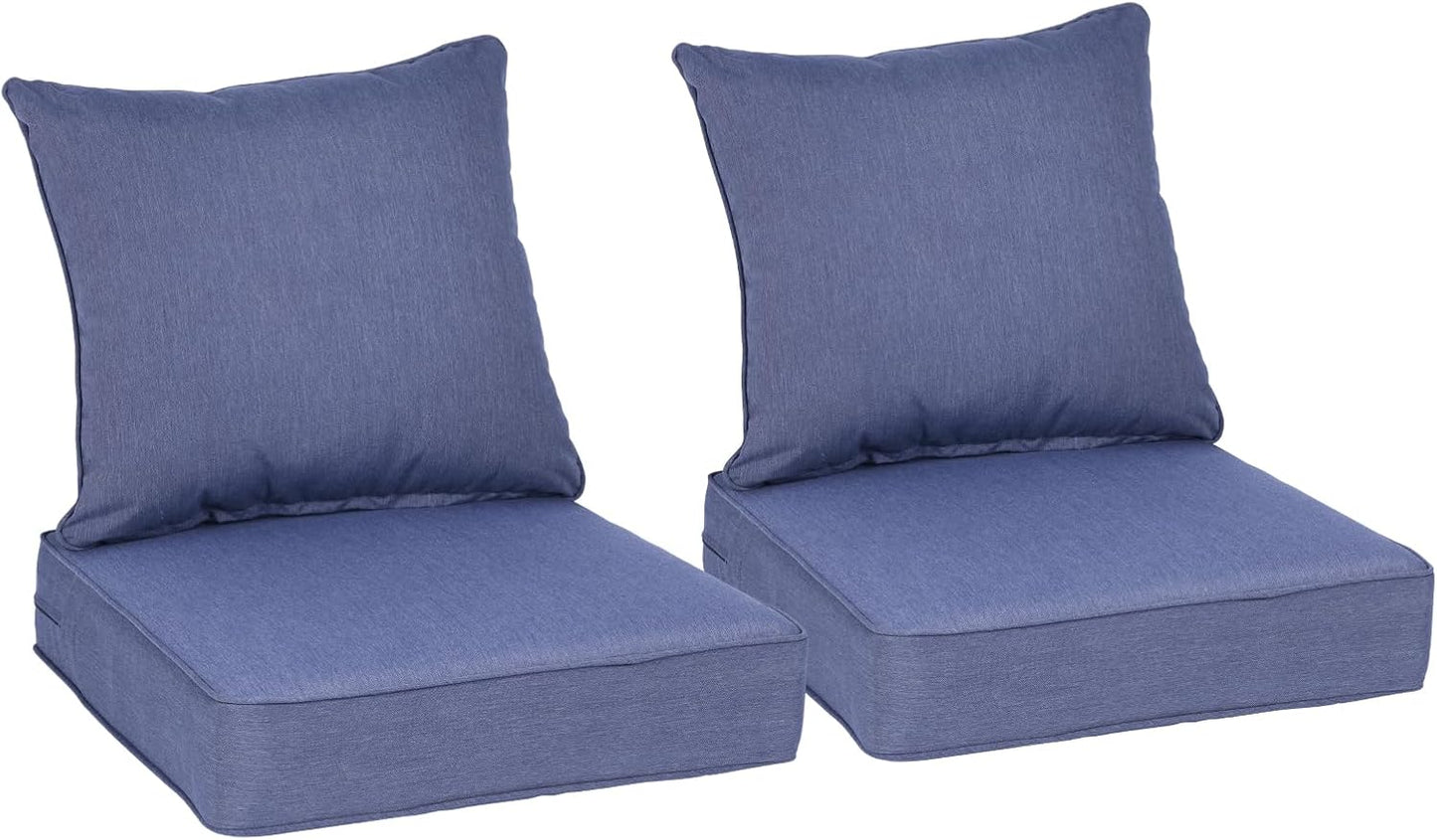 BPS 22x24 Inch Patio Seat Cushions Set of 2 for Comfort