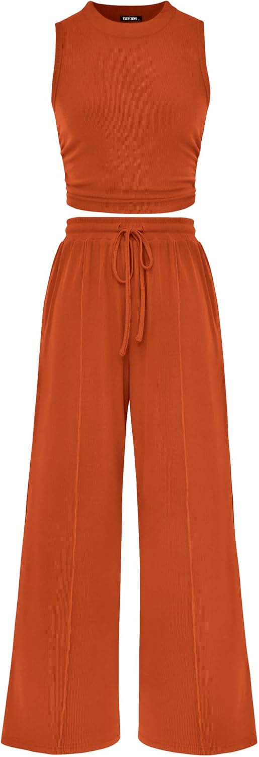 BTFBM Women Summer 2 Piece Outfits for Beach and Lounge Wear