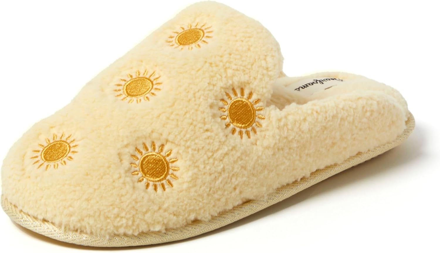 Dearfoams Women's Fuzzy Heart Scuff Slippers for Comfort