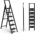 6 Step Ladder for 12 Feet High Ceiling - Folding Aluminum Stepladder