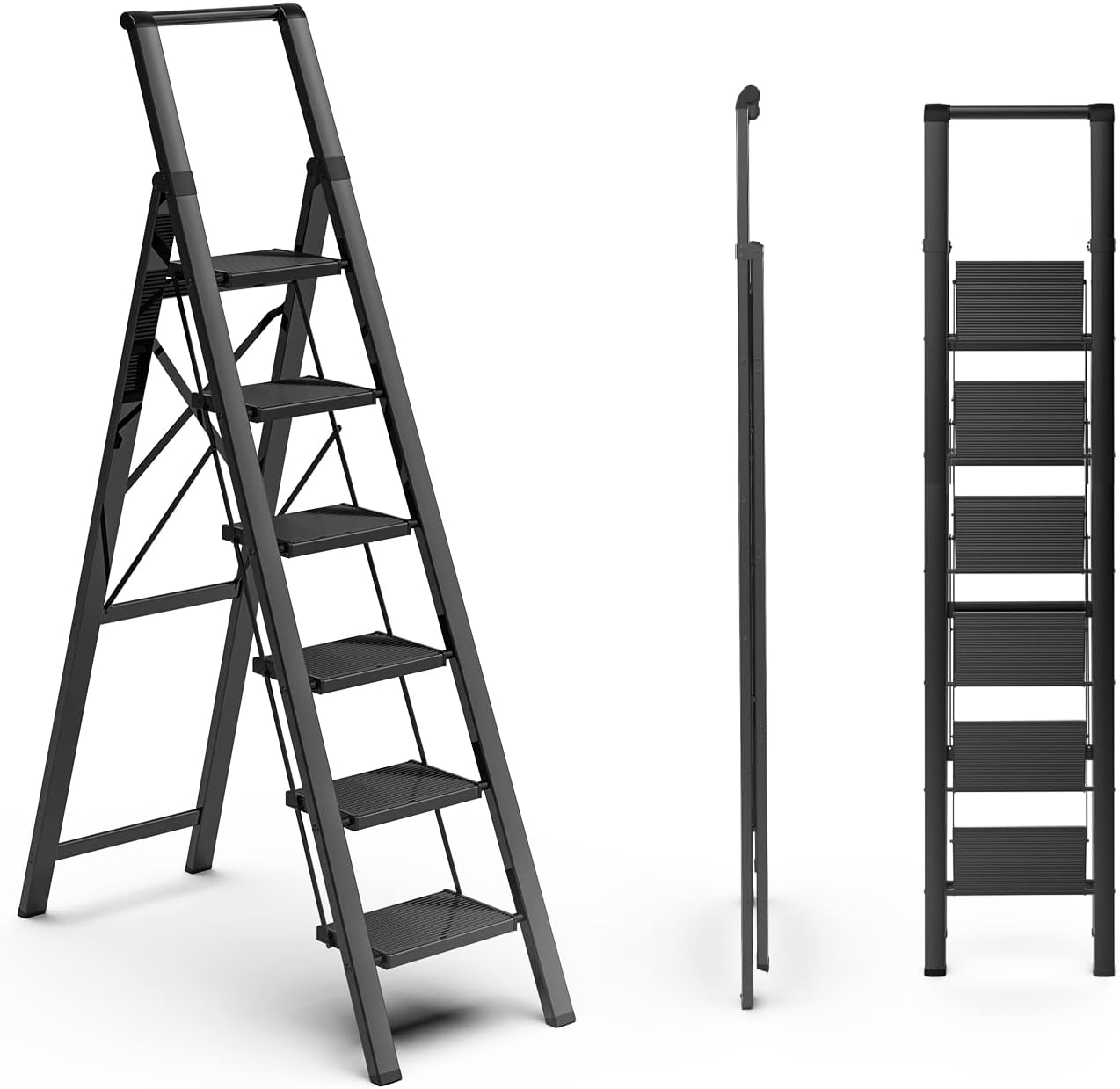 6 Step Ladder for 12 Feet High Ceiling - Portable & Lightweight