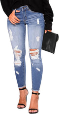 KUNMI Women's Skinny Ripped Trendy Jeans for Stylish Comfort