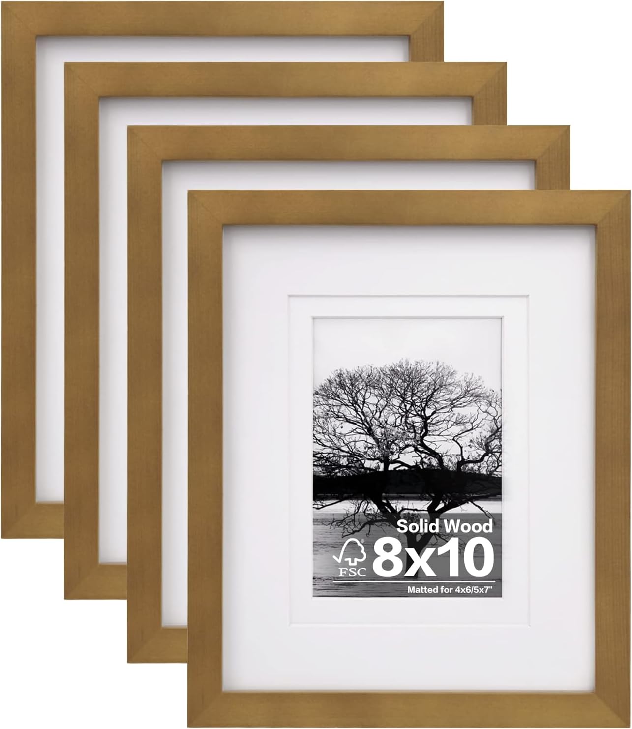 Egofine 8x10 Picture Frames 4 Pack for Table Top and Wall Mount