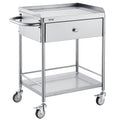 Stainless Steel Utility Cart with Wheels - Durable 2-Shelf Medical