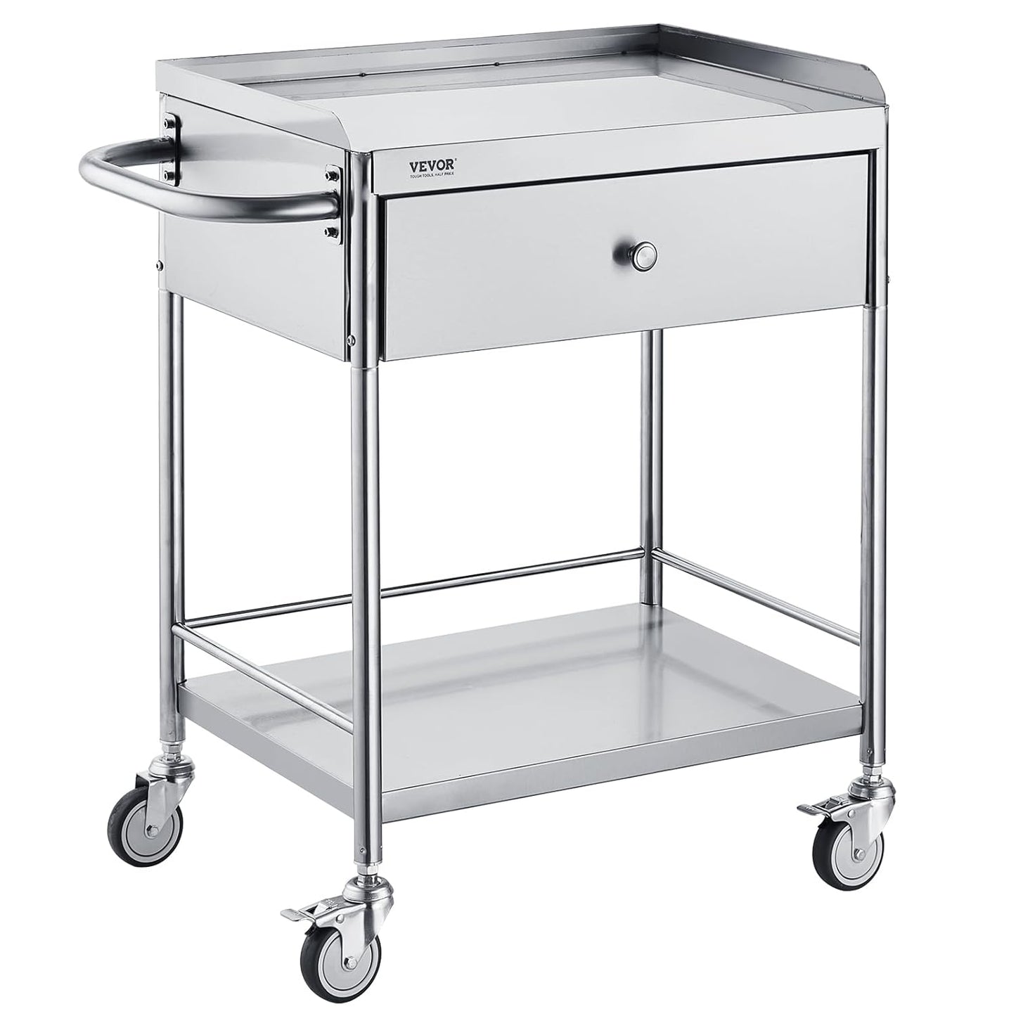 VEVOR Stainless Steel Utility Cart - Durable Medical Lab Cart