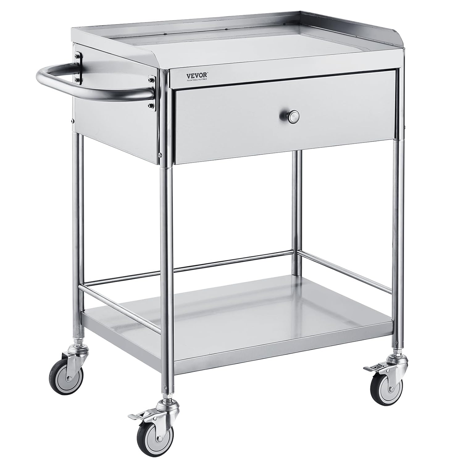 VEVOR Stainless Steel Utility Cart - Durable Medical Lab Cart
