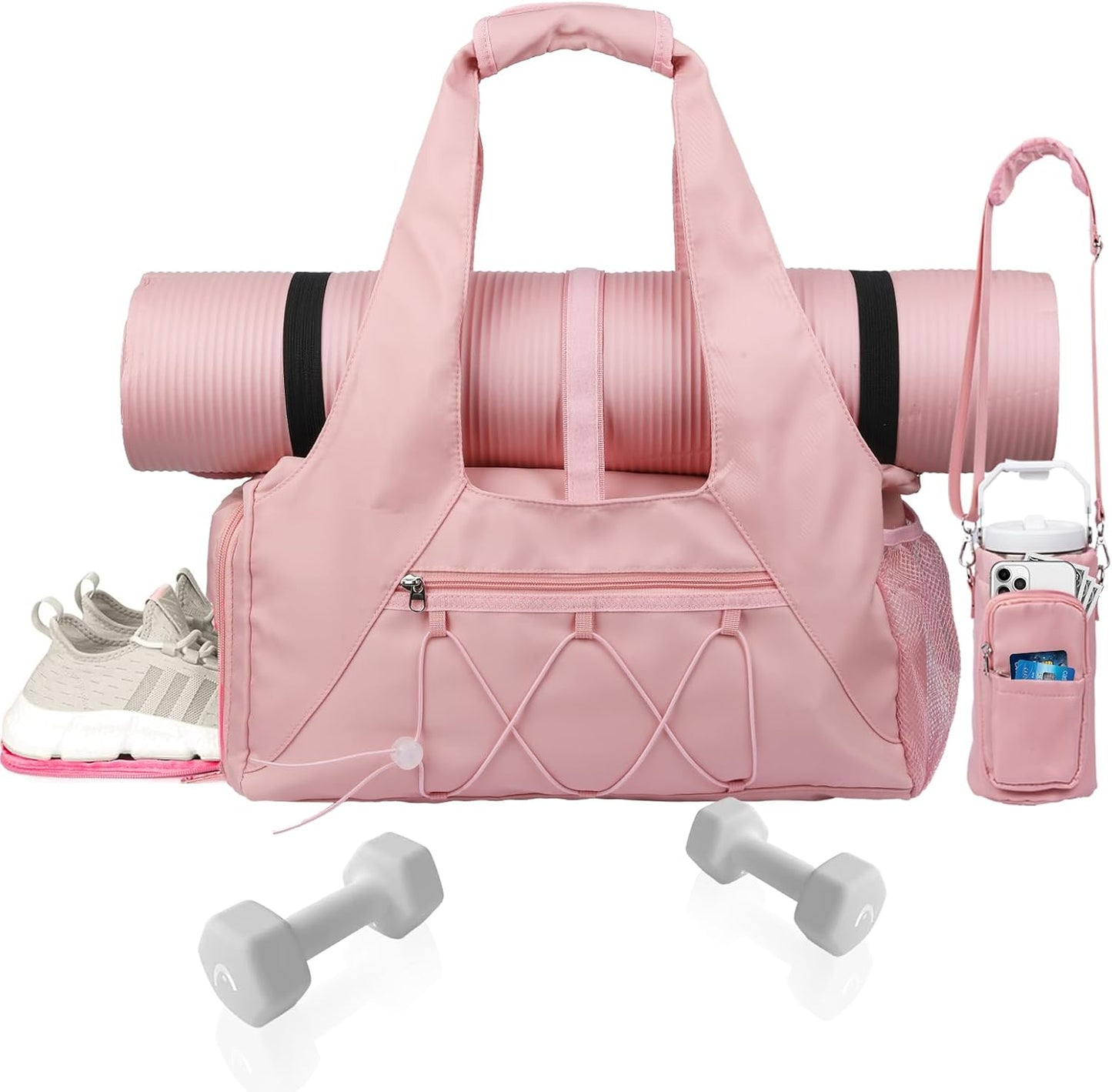 Women's Pink Gym Bag Travel Duffel - Multi-Functional Pluscraft