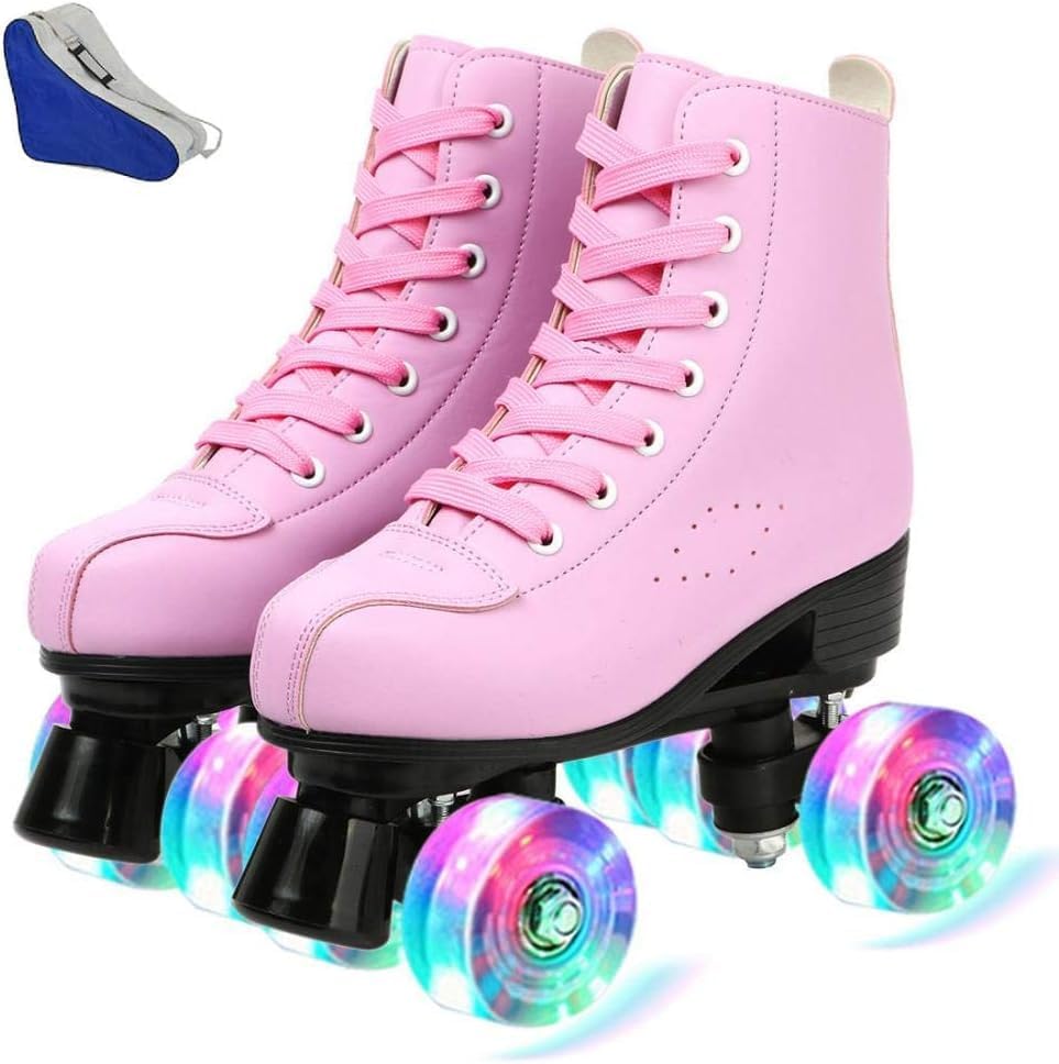 Jessie PU Leather Skates - Adjustable Roller Skates for All Ages