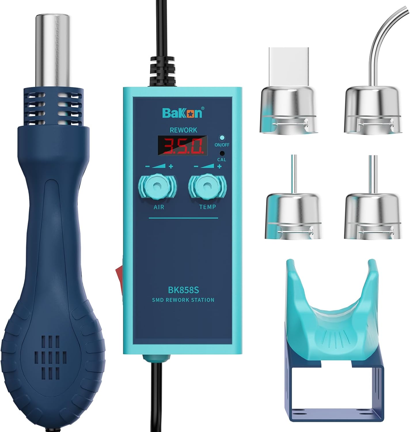 BK858S Compact Hot Air Rework Station Kit for Soldering Tasks