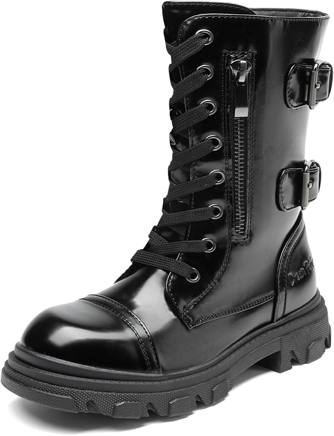 DREAM PAIRS Girls Combat Boots with Side Zipper for Kids