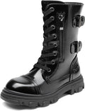 Girls Combat Boots Side Zipper Ankle Booties - Cozy, Edgy Style