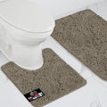 Soft Chenille Bathroom Rug Set 2 Piece in Latte - Absorbent Comfort