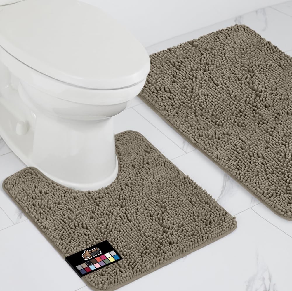 GORILLA GRIP Soft Chenille Bathroom Rug Sets for Cozy Comfort