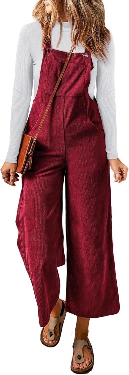 Happy Sailed Women Corduroy Overalls for Casual Style