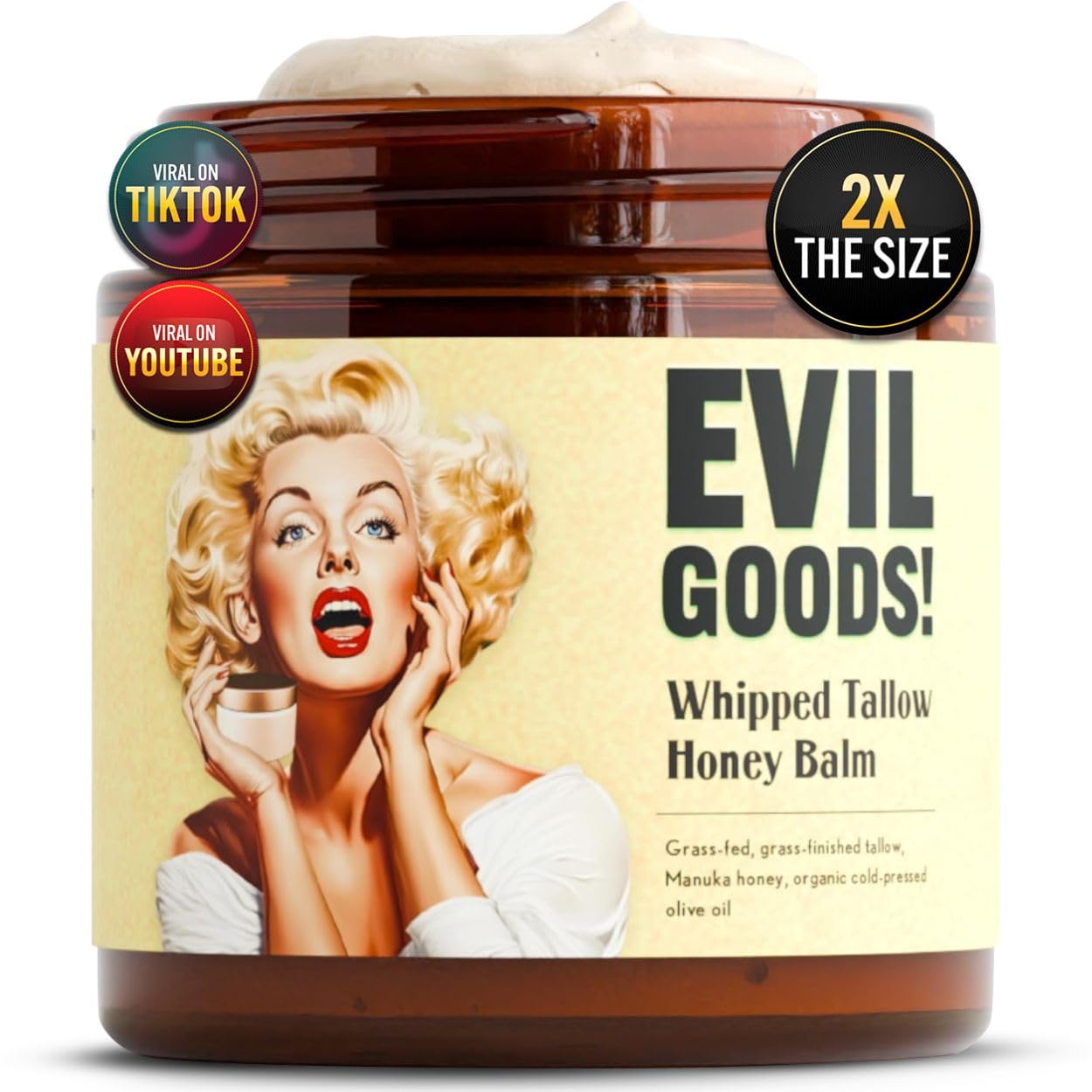 Whipped Beef Tallow and Honey Balm Moisturizer for Skin Care