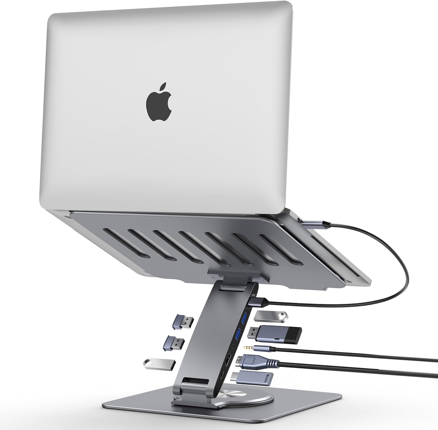 8-IN-1 Laptop Dock Stand: Dual 4K Display Hub