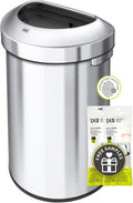 EKO Urban 21 Gallon Semi-Round Open Top Waste Bin - Large Capacity