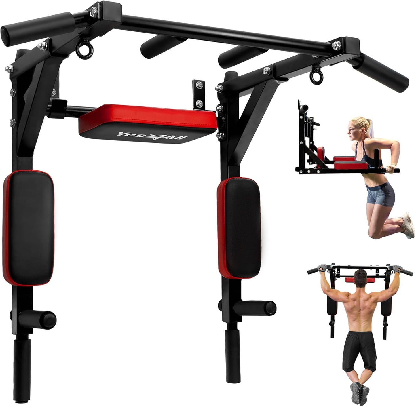 Yes4All Wall Mounted Pull Up Bar for Home Gym Strength Training