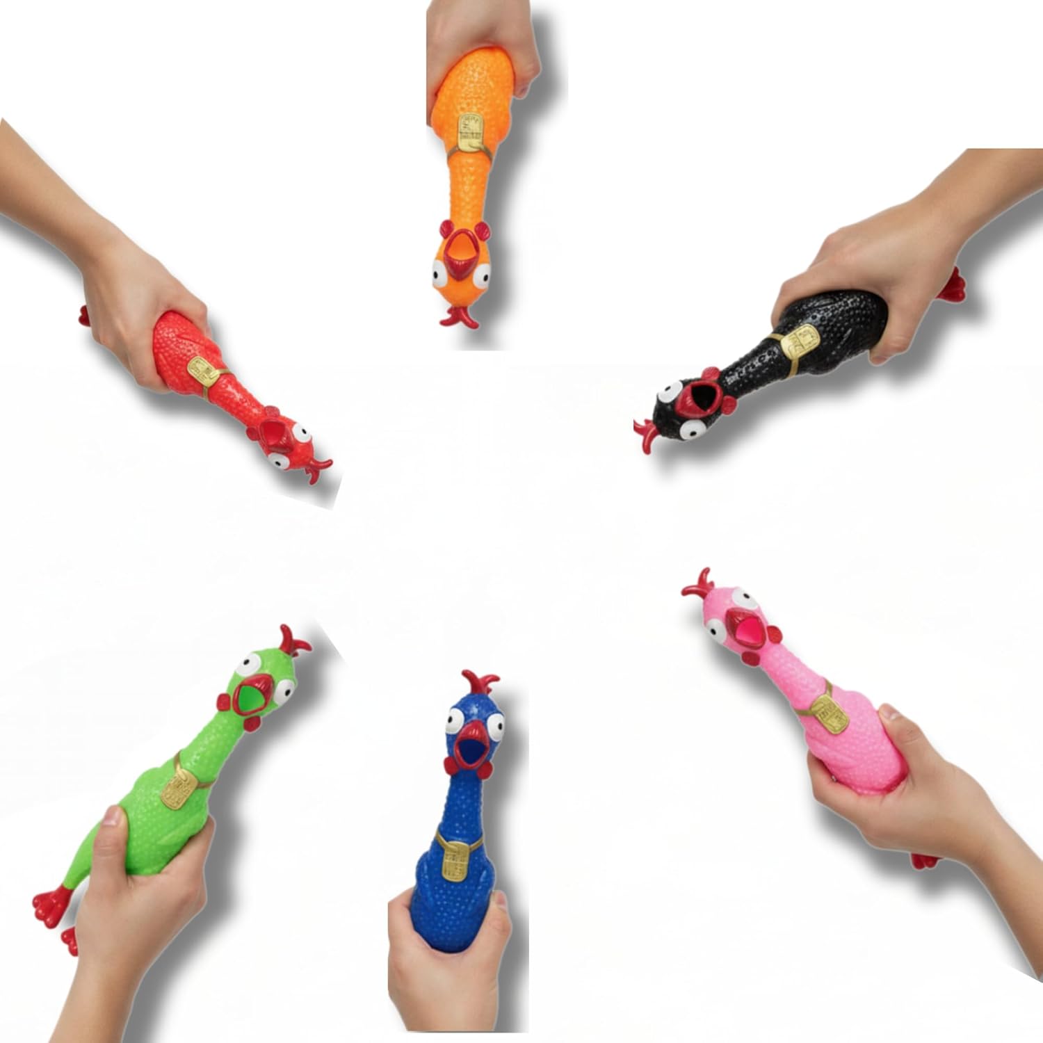 Squeeze Me Rubber Chicken Toy - Hilarious Squeaky Fun for All