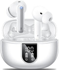 Wireless Earbuds White - Bluetooth 5.3 HiFi Stereo Earphones 42H
