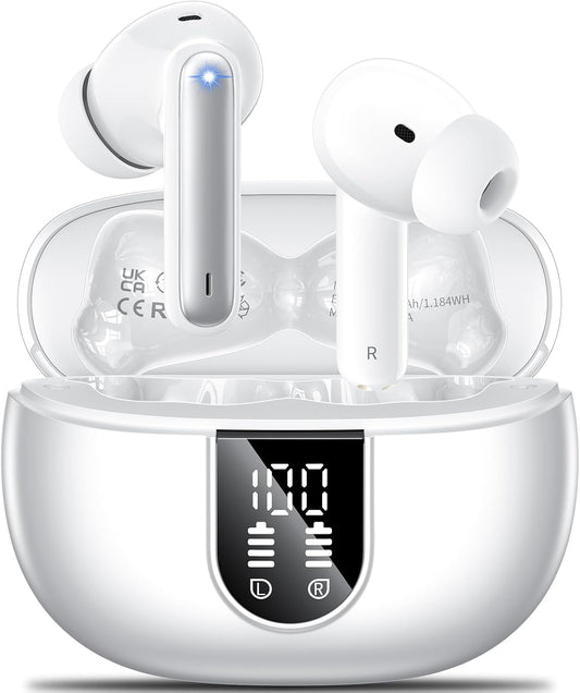 Aoslen Wireless Earbuds: HiFi Stereo Sound, 42Hrs Playtime, 4 Mic Noise Canceling